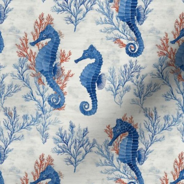Indigo Hippocampus Peach Brine Flora Cerulean