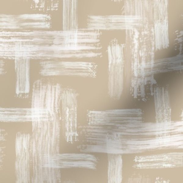 Brushstroke Weave Double M White On Sand