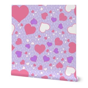 Sweetheart Colorful Heart Scatter on Lavender