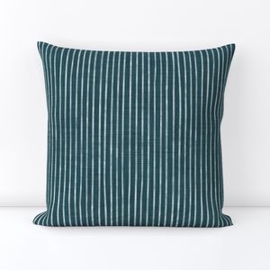 Coastal Stripe soft textured white stripe calm seaside - large - Teal