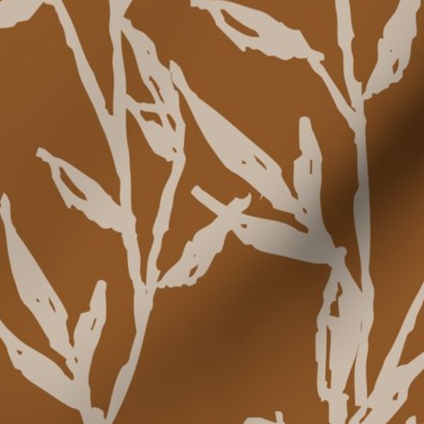 L 24x24 Vine Blush Cream On Tan Ochre Modern Country Traditional
