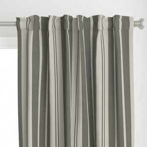 Black Olive Green Classic Cabana Nautical Stripe - Rustic Coastal Farmhouse