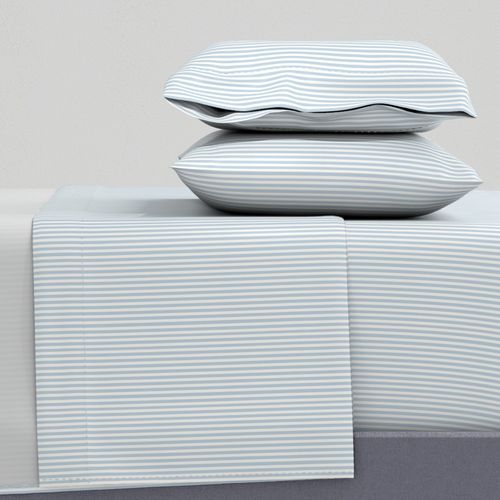 Farmhouse Soft Japandi Blue Textured Stripes - Vertical Linen Look Small