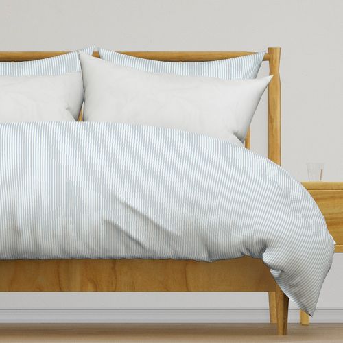 Farmhouse Soft Japandi Blue Textured Stripes - Vertical Linen Look Small