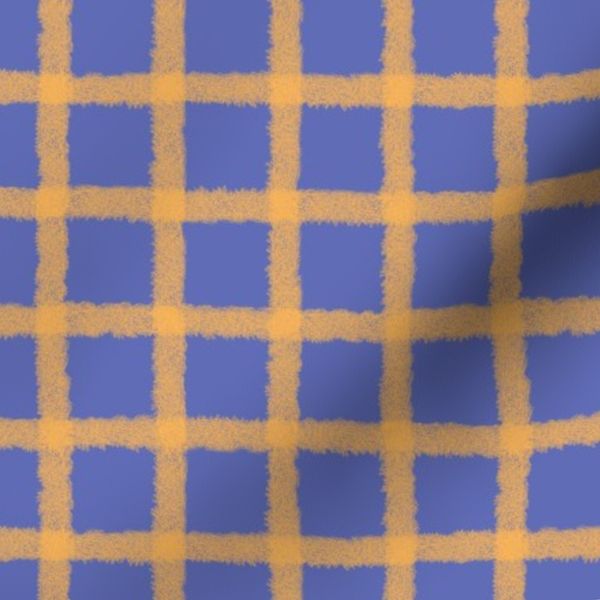 Crayon Checkered Yellow On Blue SM