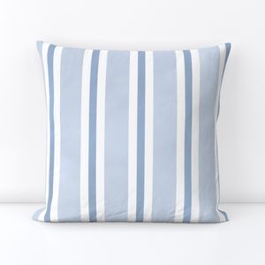 (L) Wide simple watercolor stripe in pastel quiet blue white Coastal coord