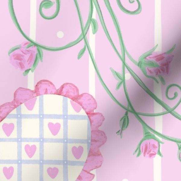 Hearts Roses & Gingham - Pink Ozglyphs
