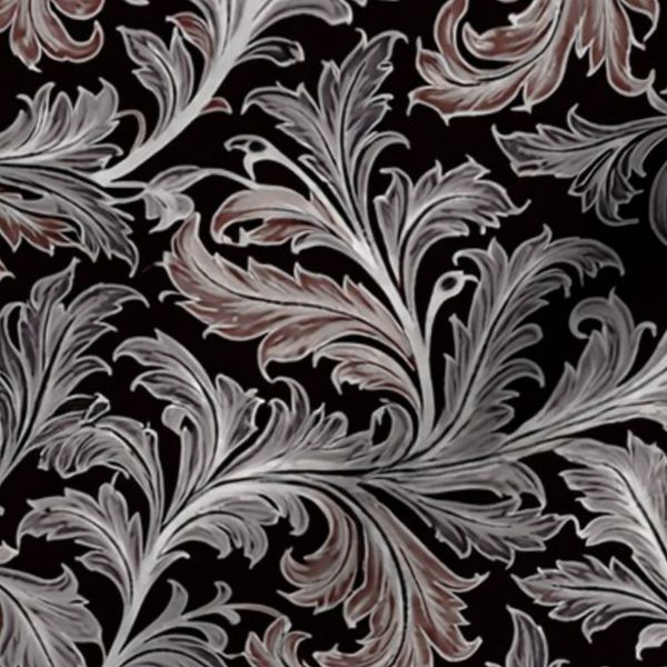 Black and white Acanthus botanical inspired by William Morris Arts & Crafts