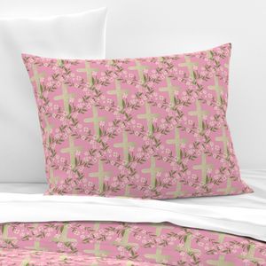 Floral Easter Cross Pink Medium