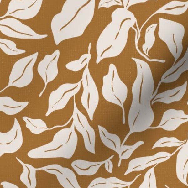 M Eclectic Bohemian Leaves Warm Yellow Mustard Boho Floral