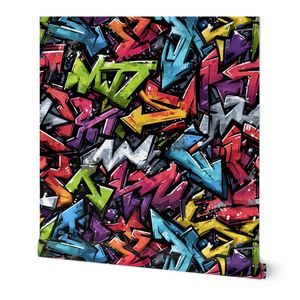 Bold Graffiti Arrows Colorful Urban Abstract Pattern