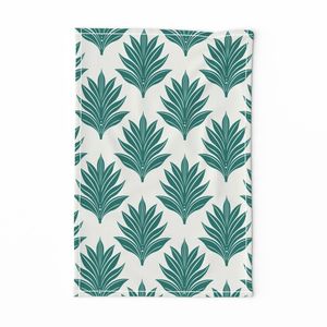 7080 C Small Leaves Charm / Deep Teal - Antique Ivory