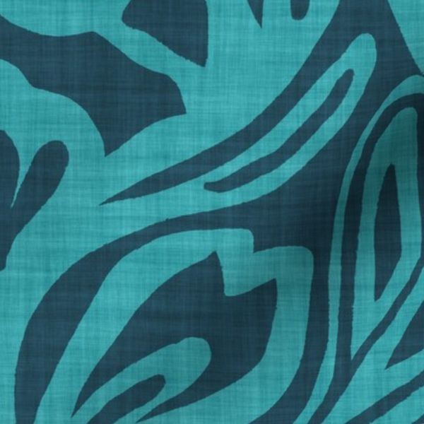 Art Deco Glam Deep Teal Dark Blue Jewel Tone Floral Damask XL