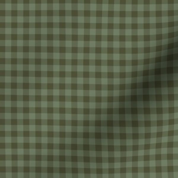 Country retro gingham check -fern green -Sml
