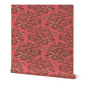 Sealife Little Fishes watercolor Coral Pink L