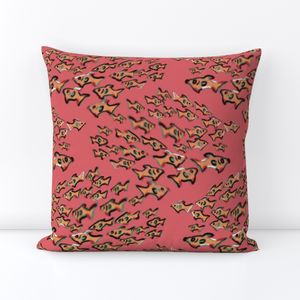 Sealife Little Fishes watercolor Coral Pink L