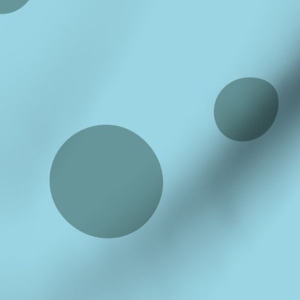 Country Retro Cherries & Dots Blue Background Large Scale