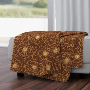 French Country Retro Petal Flood Bold Floral Brown