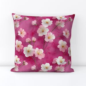 Cottage Delicate White On Pink Flowers 4k