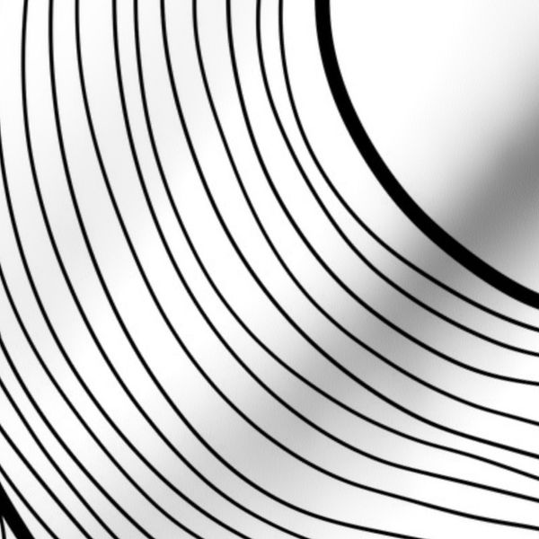 Modern Hand Drawn Swirl Line Pattern in Grey and White