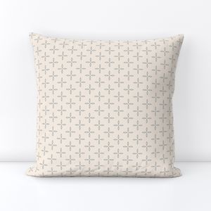 Small decorative floral motif - slate blue gray warm white