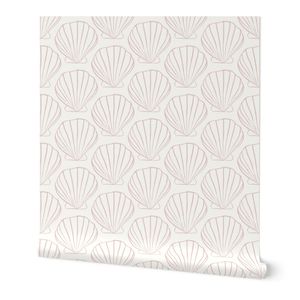pink seashell line art on white