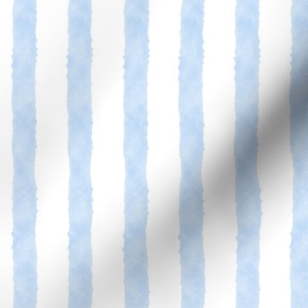 Soft Blue Watercolor Ticking Stripe