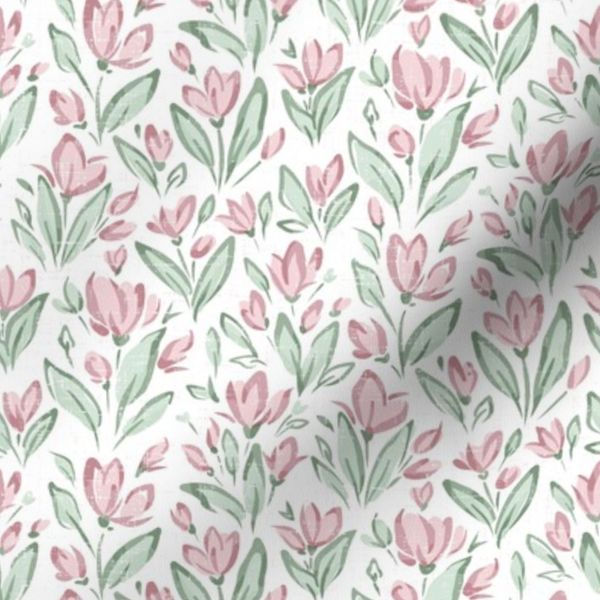 Esme Cottagecore Floral in Jade Green and Lotus Pink (small)
