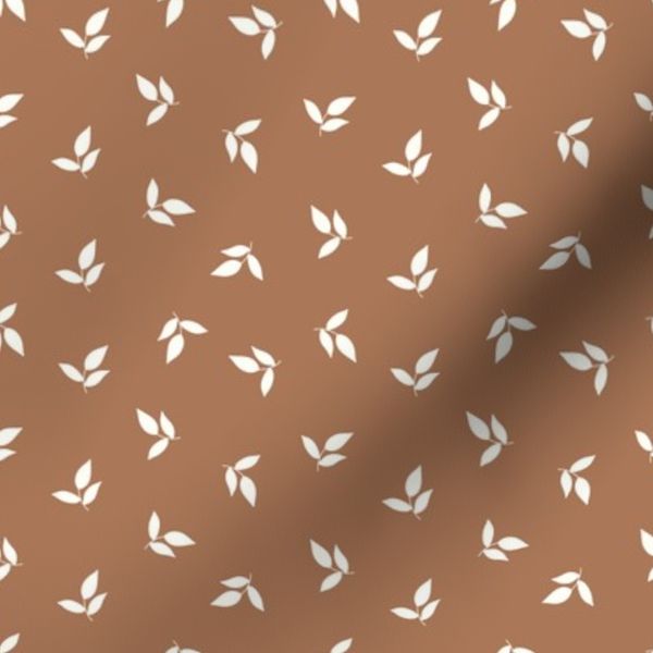 Minimalist Hand-Drawn Leaf Shapes Modern Cottage Terracotta Medium Nursery
