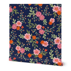 Sweet Garden Colorful - Dark Blue