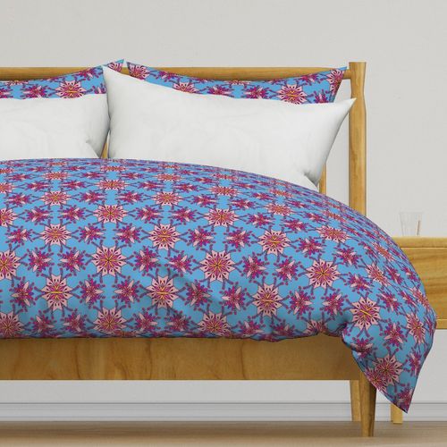 Folk Art Hexagon 1403M - Blue Purple Floral
