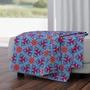 Folk Art Hexagon 1403M - Blue Purple Floral