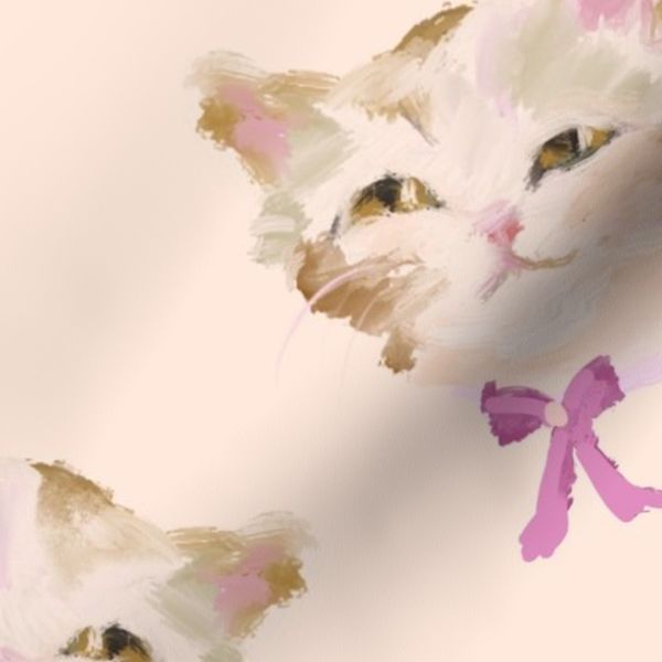 Small Bored Cat Oil Painting Pattern Moody Painterly Feline Portraits