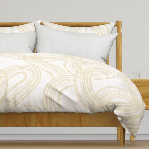 flowing swirls - large scale organic minimalist loops - beige VI