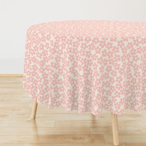 (M) Retro Daisy Floral Pale Pink