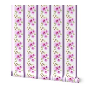 Pink Rose on White and Magenta