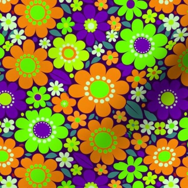 Groovy Garden Party - Purple Orange Green