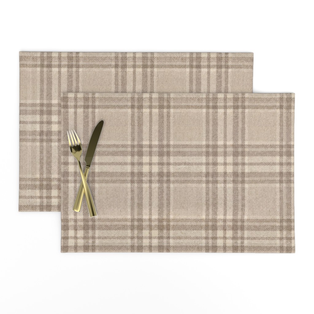 Top down of a set of two Placemats stacked and offset from eachother with a knife and fork on top