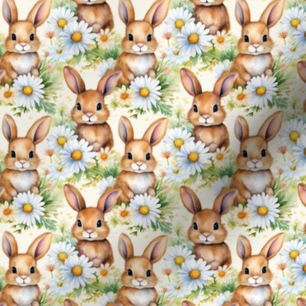 (xs) Woodland Forest Animals Bunny Rabbit Spring Floral Daisy Baby Girl