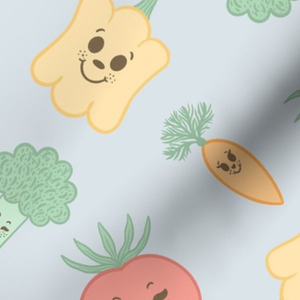 Farmers Market Cartoon Vegetables - Friendly Faces Garden - Multicolor (M)