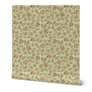 Cottage Lilac Meadow - Sage Yellow Terracotta - Large Scale