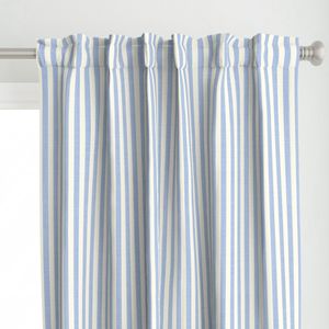 (L) Textured Stripe Coordinate Farmhouse Garden Chickens Soft Blue & Cream