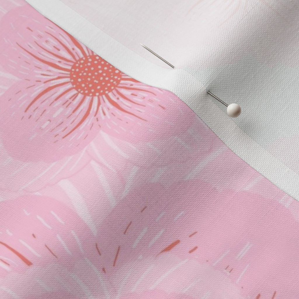 Close up of Petal Signature Cotton fabric with a sewing pin