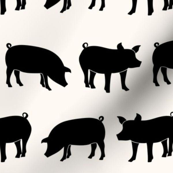 Farm Animal Silhouette-Pig
