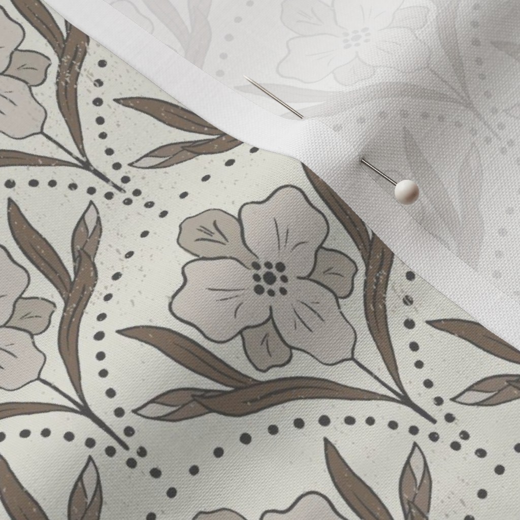 Close up of Petal Signature Cotton fabric with a sewing pin