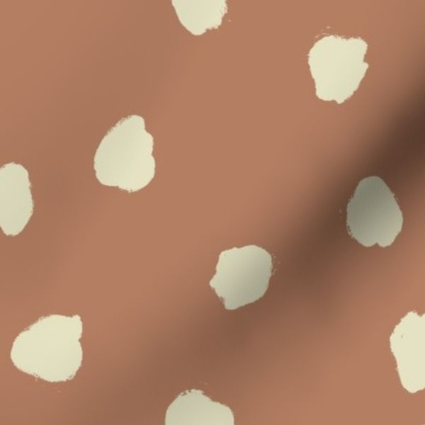 lg Cute hand-drawn spots in warm fawn brown - large scale