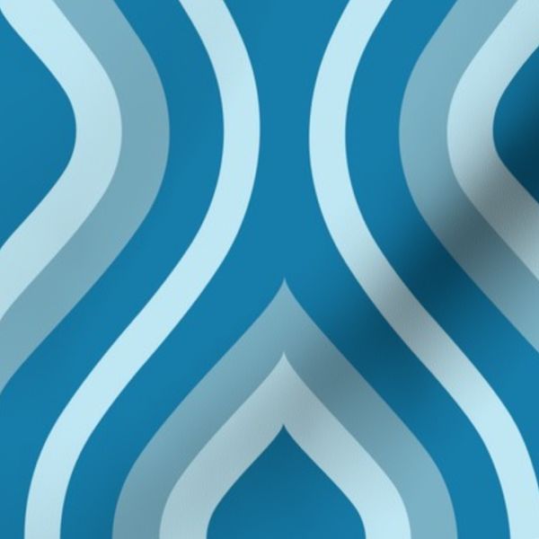 87325 F Large - Sea waves / ocean blue - pale aqua