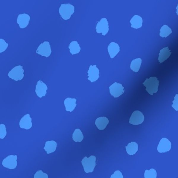 m Cute hand-drawn spots in cobalt blue - medium scale