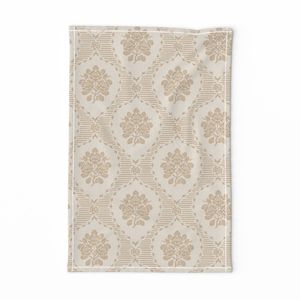 Ogee Lattice Floral Bouquet Damask French Country - Mustard Gold M