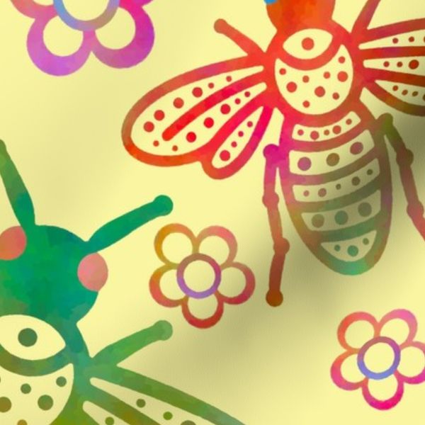 Rainbow Bees At Sunup